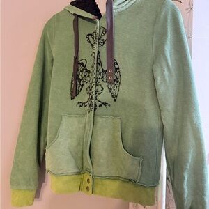 Green Hoodie with Eagle Design